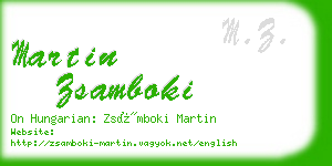 martin zsamboki business card